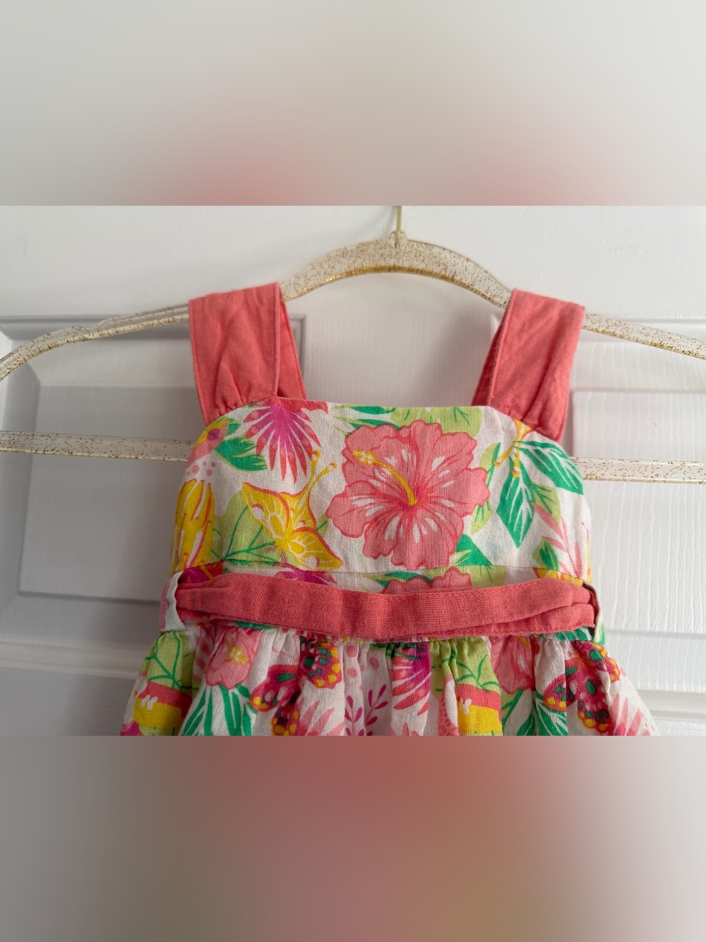 Tommy Bahama Coral Floral Pom-Pom Sundress for Kids - Picture 3 of 7